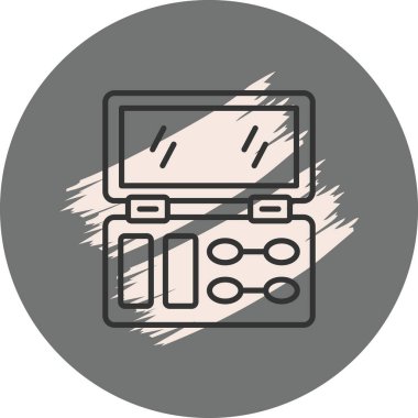 Aynalar ve renkler ile makyaj paleti