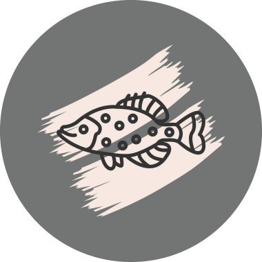 Gri arkaplanda basit balık çizimi