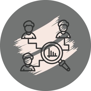 Büyüteç grafiğiyle birbirine bağlı insanlar