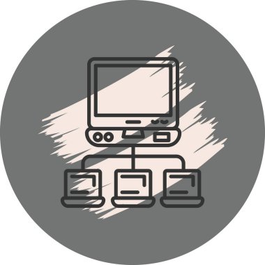 Bağlı aygıtlarla bilgisayar ağı diyagramı