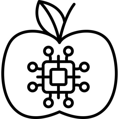 İçinde devre kartı tasarımı olan elma