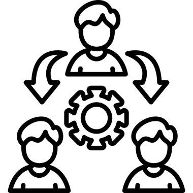 Üç kişi dişlilerle işbirliği yapıyor.