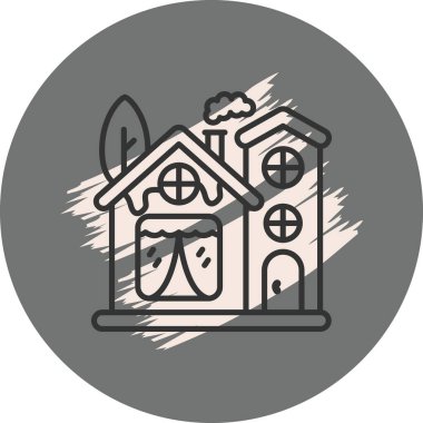 Pencereleri ve ağaçları olan basit bir ev tasarımı