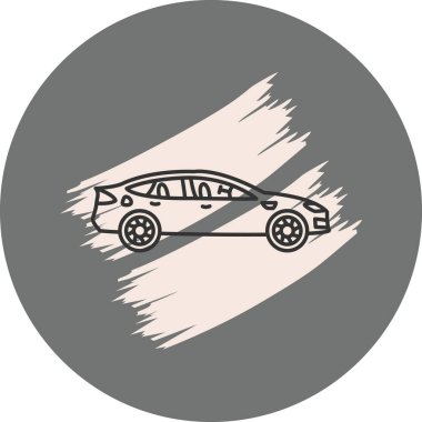 Soyut arkaplan tasarımına sahip basit bir araba simgesi