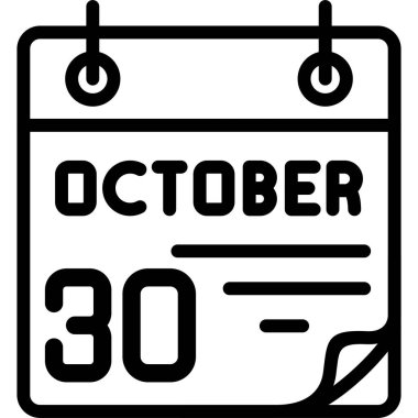 Ekim takvim sayfası tarihi gösterir