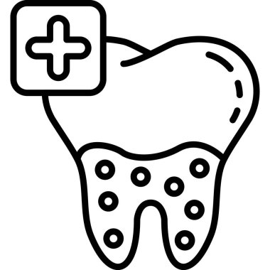 Tıbbi haç sembollü diş.