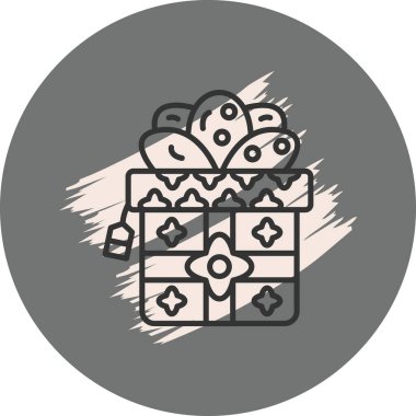 Dekoratif hediye kutusu dolu kurabiyeler