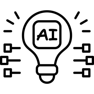 Ampul yapay zeka kavramını sembolize ediyor.