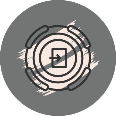 Çıkış sembollü dairesel simge