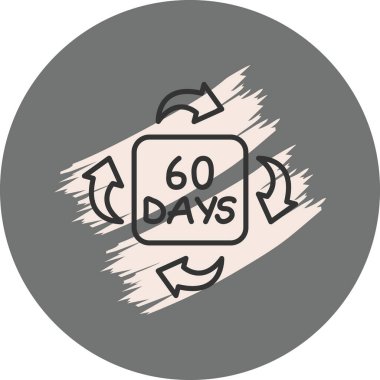 60 günlük metin içeren dairesel logo
