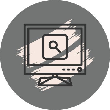 Arama simgesini gösteren bilgisayar monitörü