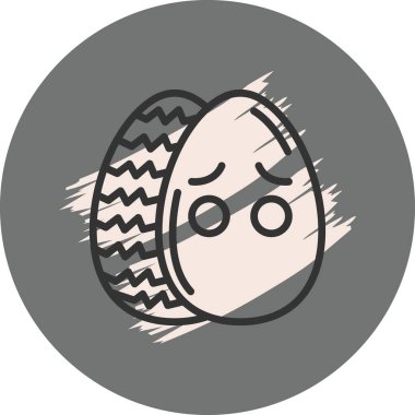 Dalgalı kabuklu hüzünlü çizgi film yumurtası