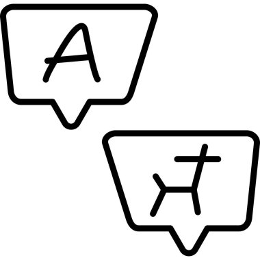 Harf içeren iki konuşma kabarcığı