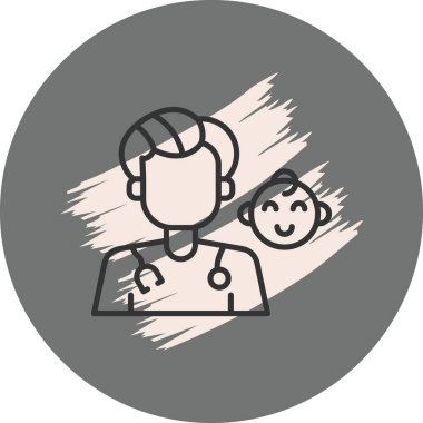 Mutlu bebeğe gülümseyen doktor