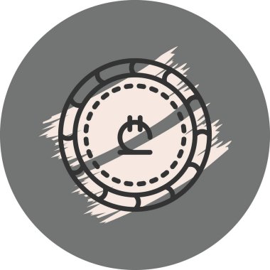 Saat sembollü dairesel kumarhane çipi