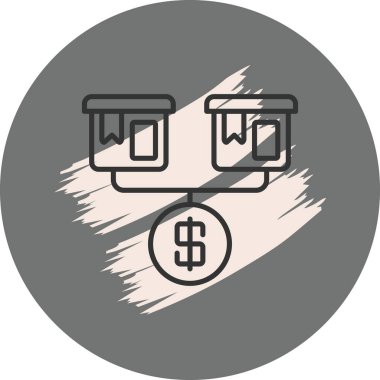 İki boya kutusunu birbirine bağlayan para sembolü