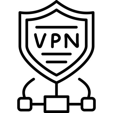 Ağ bağlantıları olan Vpn kalkan sembolü