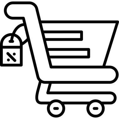 İndirim etiketli alışveriş arabası.