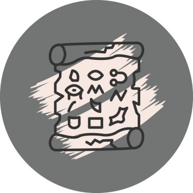 Çeşitli sembollü antik parşömen