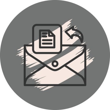 Illustration of envelope sending document icon