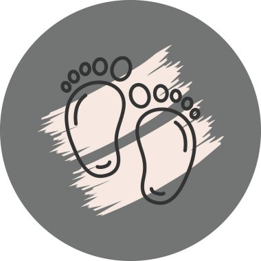 Dairesel arkaplanda ayak izleri