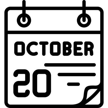 Ekim takvim sayfası tarihi gösterir