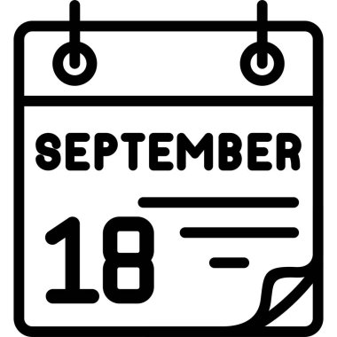 Takvim sayfası 18 Eylül 'ü gösteriyor.