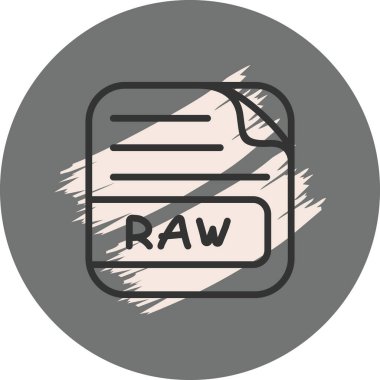 Illustration of raw File icon with gray background