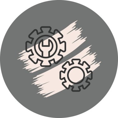 Gri arkaplanda vites ve İngiliz anahtarı