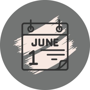 1 Haziran Gri Arkaplanda Simge 