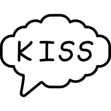 Sözcük öpücüğü içeren konuşma balonu