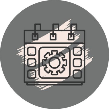 Dişli sembollü takvim simgesi