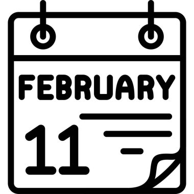 11 Şubat takvim simgesi vektör illüstrasyonu 