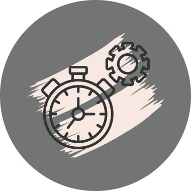 Stopwatch ve dişli simgesi illüstrasyonu
