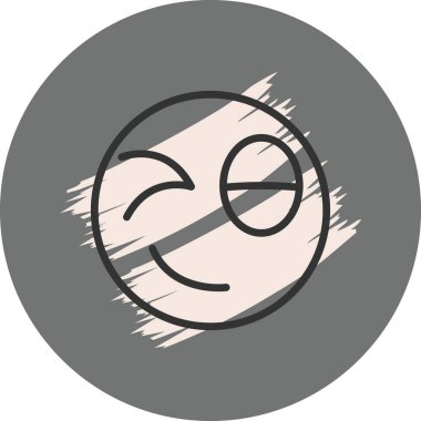 Göz kırpan ve allık saçan gülen yüz