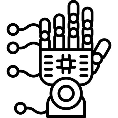 Elektronik bileşenleri olan robot bir el.