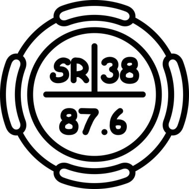 Sayılar ve çizgiler içeren dairesel logo