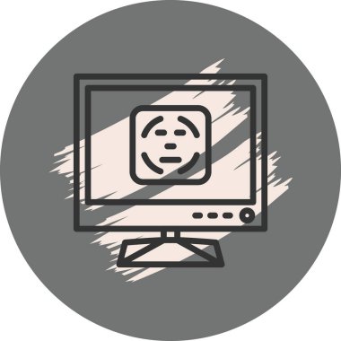 Yüz tanıma yazılımını gösteren bilgisayar ekranı