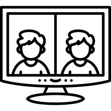 Bilgisayar ekranında iki kişi