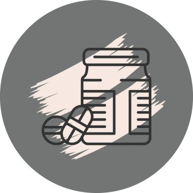 İlaç kavanozu ve arka planda haplar