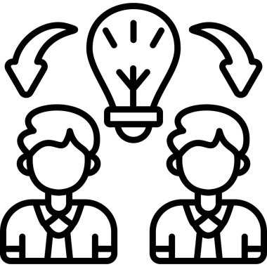 Yaratıcı fikirleri paylaşan iki adam.