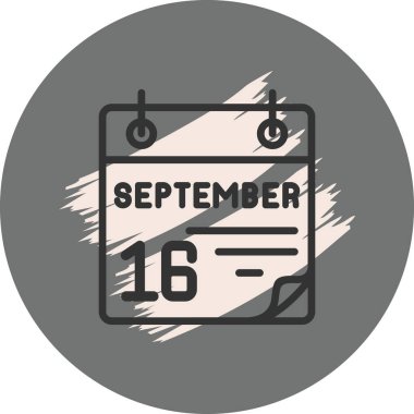 16 Eylül Gri Arkaplanda Simge 