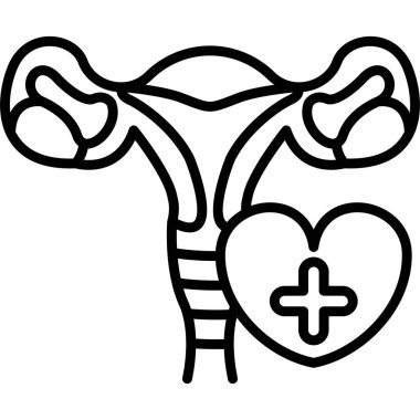 Kalpli ve haçlı rahim sembolü