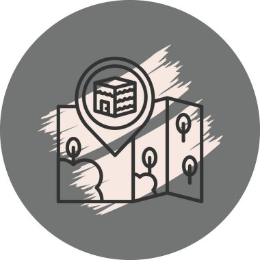 Bina simgesi ile konumu gösteren harita