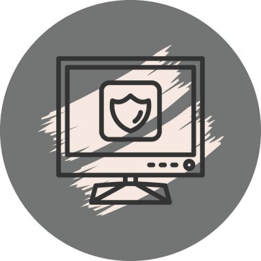 Güvenlik kalkanı simgesini gösteren bilgisayar ekranı