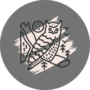 Ağaçlı bir dalda oturan baykuş