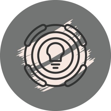 Dairesel tasarımda ampul simgesi