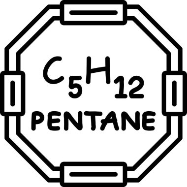Pentan molekülünün kimyasal yapısı