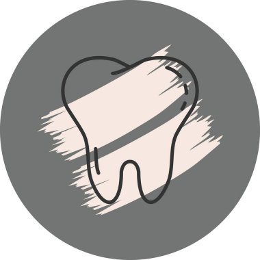 Gri arkaplanda basit diş simgesi