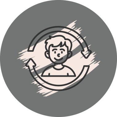 Çizgi film çocuğu okla gülümsüyor.